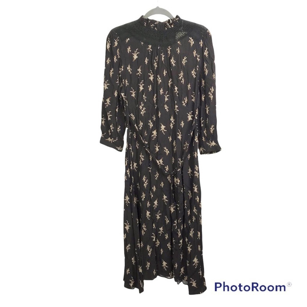 See U Soon high neck floral long sleeve maxi dress size S NWT